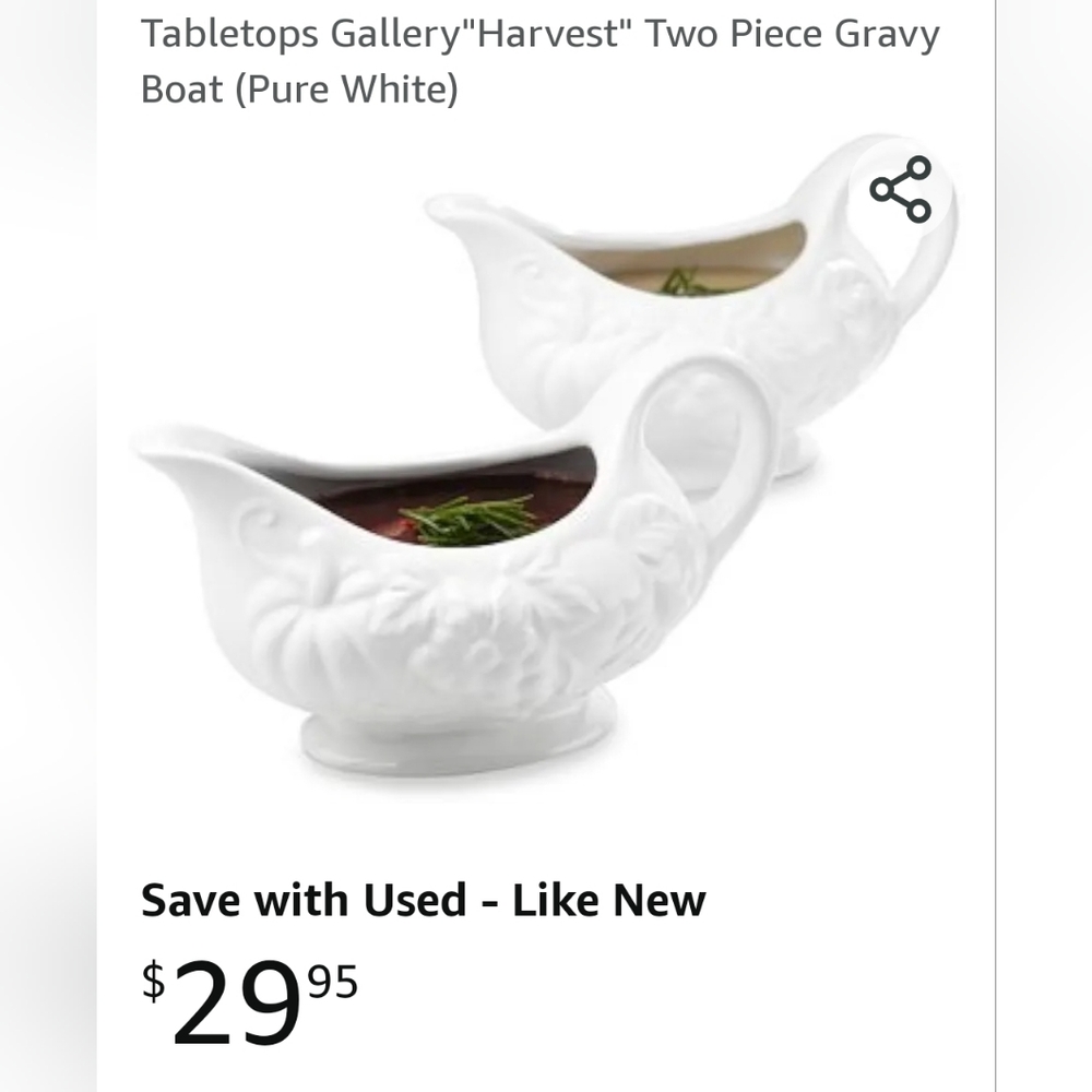 Tabletops Gallery Harvest Gravy Boat Set 2pc